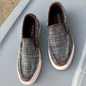 ⛵️Roper Angel Fire Brown Tweed Slip-On Loafer Sneakers Comfort Shoes